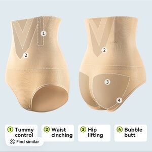 High-Waisted Tummy Control Shapewear - Beige anti gravity shapewear panties​
